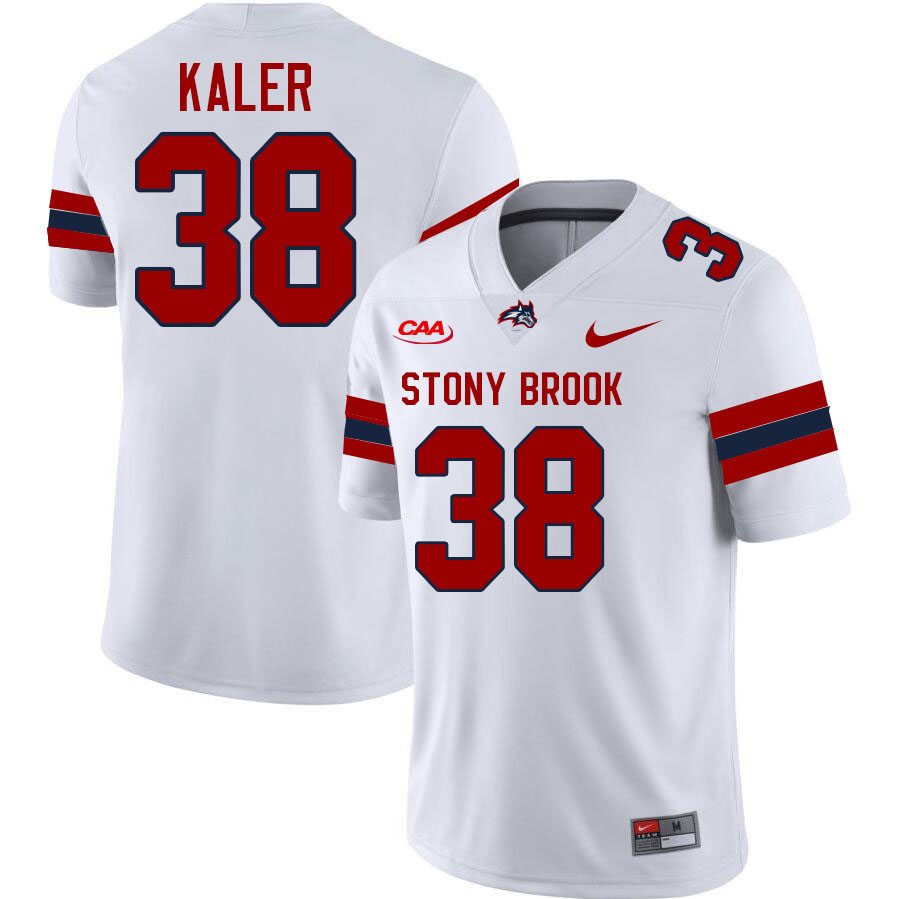Stony Brook Seawolves #38 Aidan Kaler College Football Jerseys,Uniforms-White